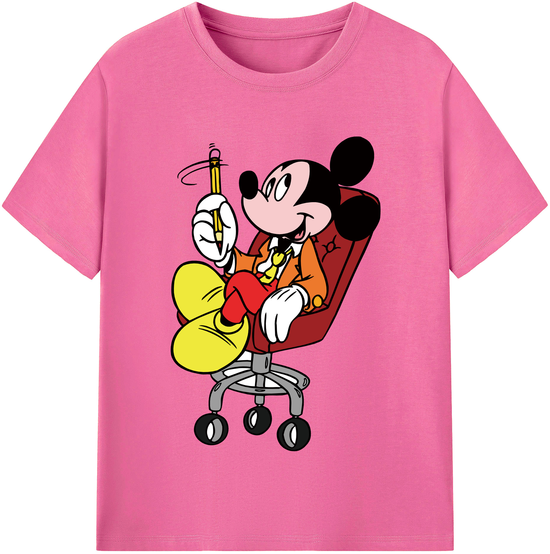 （画像用） ミッキーマウス Mickey Mouse レディースカジュアルプリントTシャツ（綿100％）